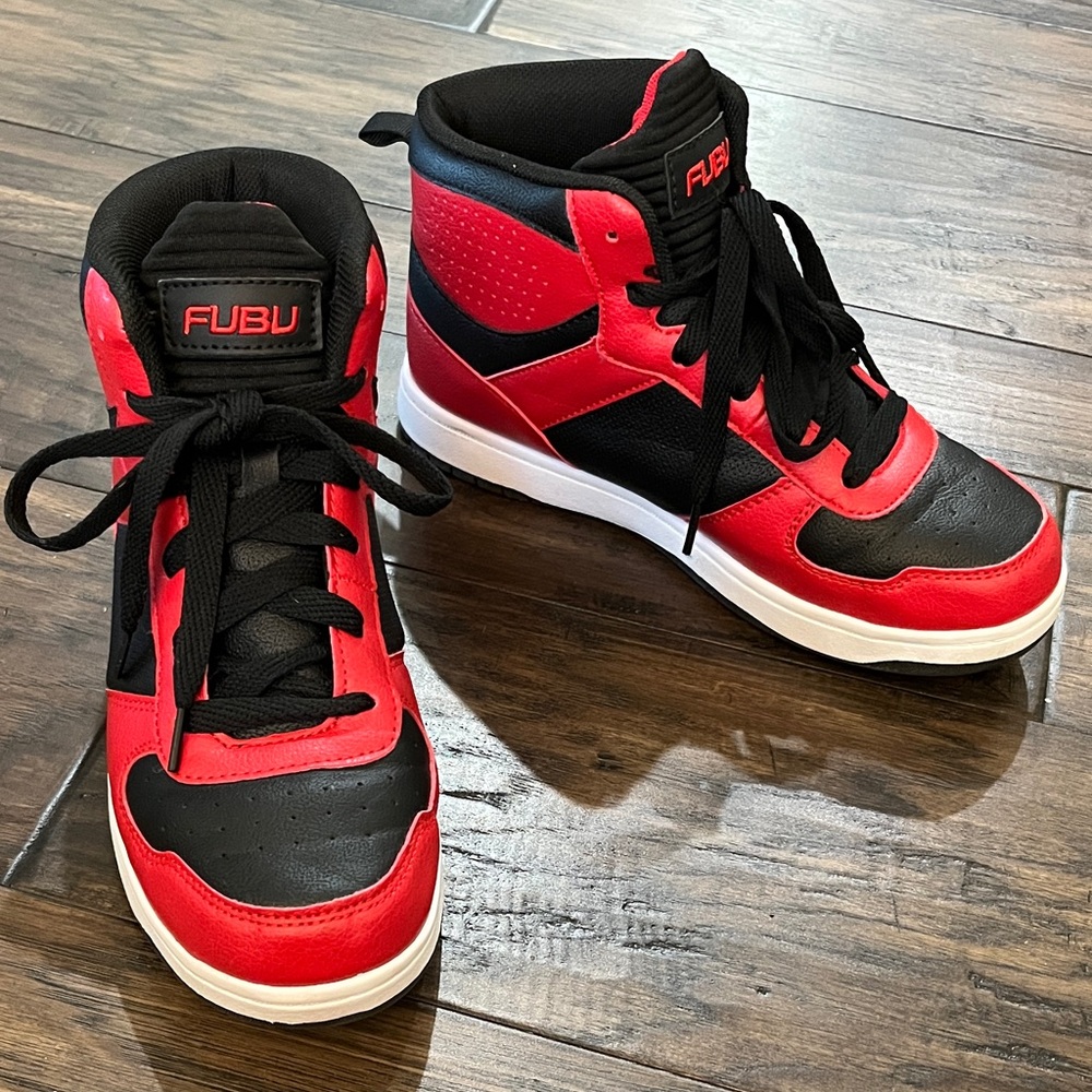 Red and Black FUBU High-Top Sneakers